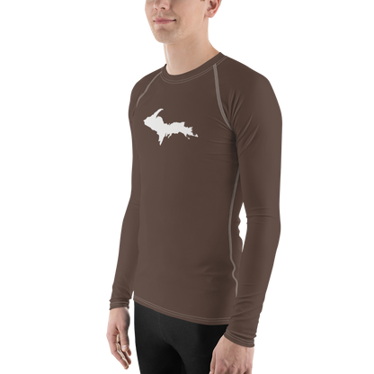 Michigan Upper Peninsula Rash Guard (w/ UP Outline) | Men's - Hickory Color