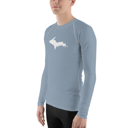 Michigan Upper Peninsula Rash Guard (w/ UP Outline) | Men's - B-24 Grey