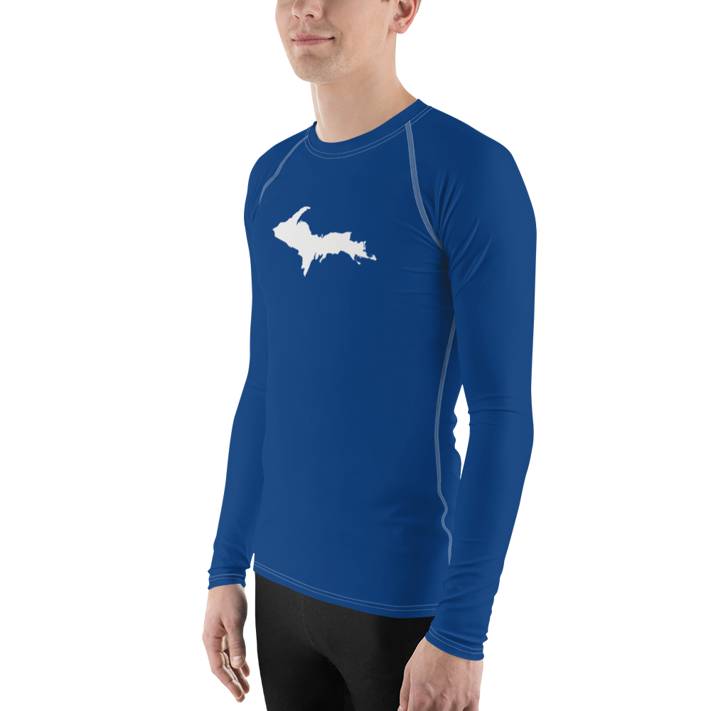 Michigan Upper Peninsula Rash Guard (w/ UP Outline) | Men's - Dearborn Blue