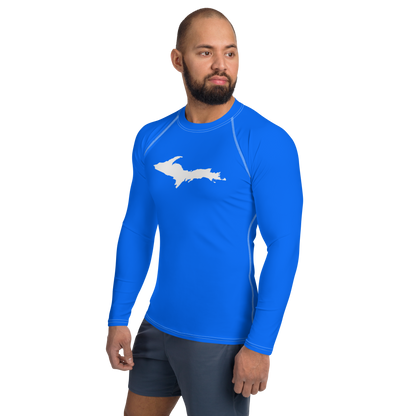 Michigan Upper Peninsula Rash Guard (w/ UP Outline) | Men's -  Motor Town Blue