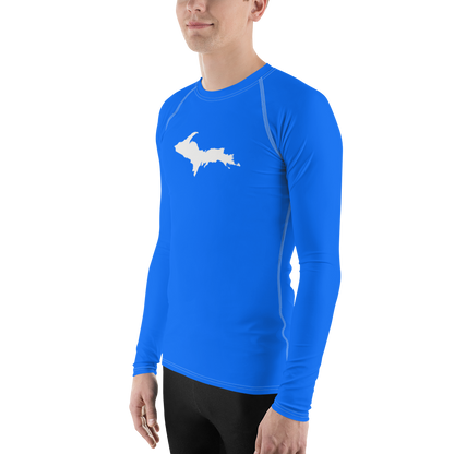 Michigan Upper Peninsula Rash Guard (w/ UP Outline) | Men's -  Motor Town Blue