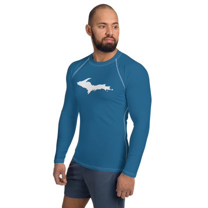 Michigan Upper Peninsula Rash Guard (w/ UP Outline) | Men's - Blueberry