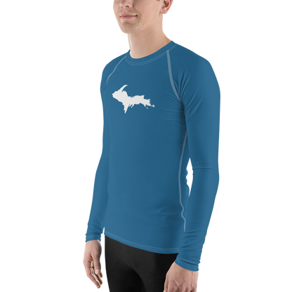 Michigan Upper Peninsula Rash Guard (w/ UP Outline) | Men's - Blueberry