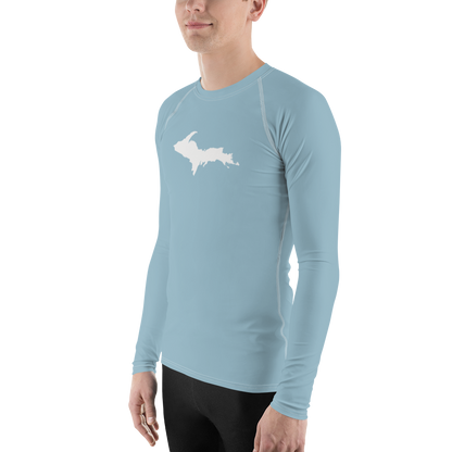 Michigan Upper Peninsula Rash Guard (w/ UP Outline) | Men's - Opal Blue