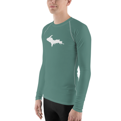 Michigan Upper Peninsula Rash Guard (w/ UP Outline) | Men's - Copper Green