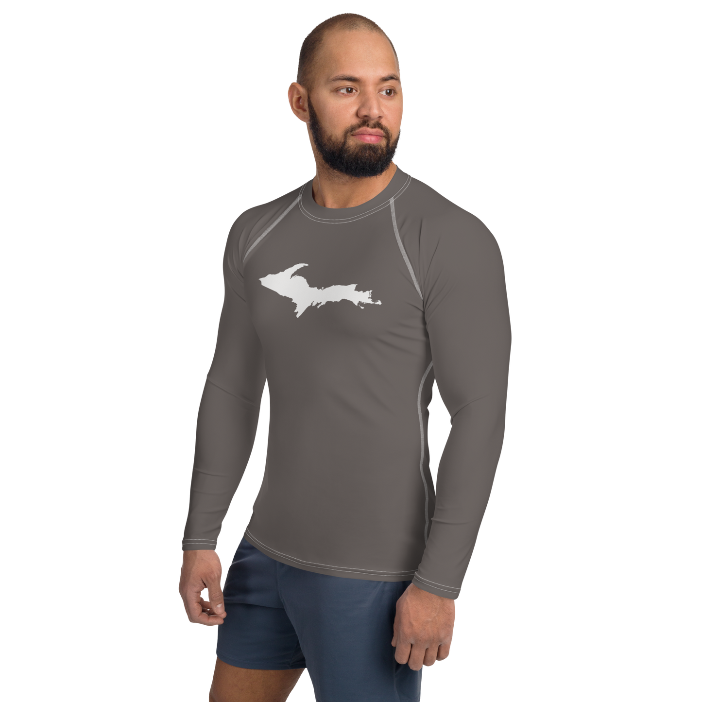 Michigan Upper Peninsula Rash Guard (w/ UP Outline) | Men's - Warren Tank Grey