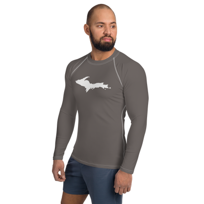 Michigan Upper Peninsula Rash Guard (w/ UP Outline) | Men's - Warren Tank Grey