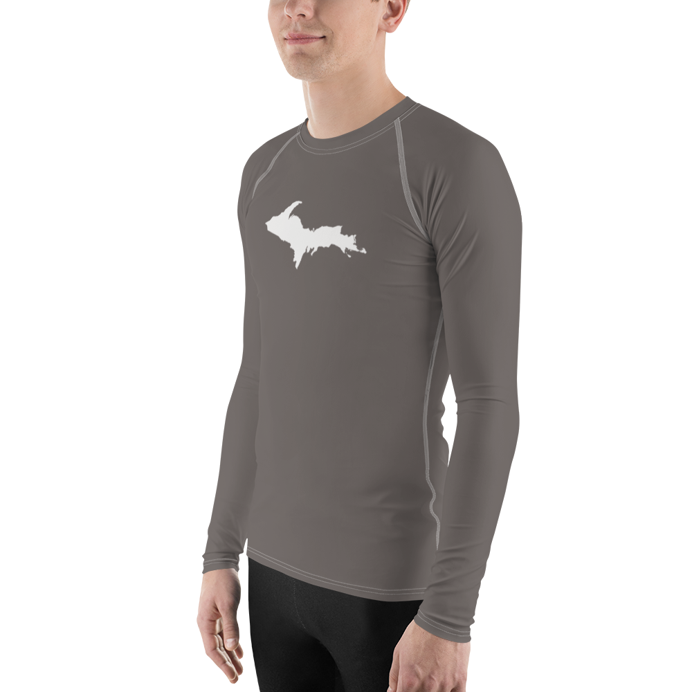 Michigan Upper Peninsula Rash Guard (w/ UP Outline) | Men's - Warren Tank Grey