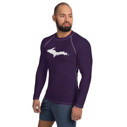 Michigan Upper Peninsula Rash Guard (w/ UP Outline) | Men's - Blackcurrant