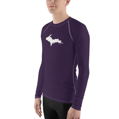 Michigan Upper Peninsula Rash Guard (w/ UP Outline) | Men's - Blackcurrant