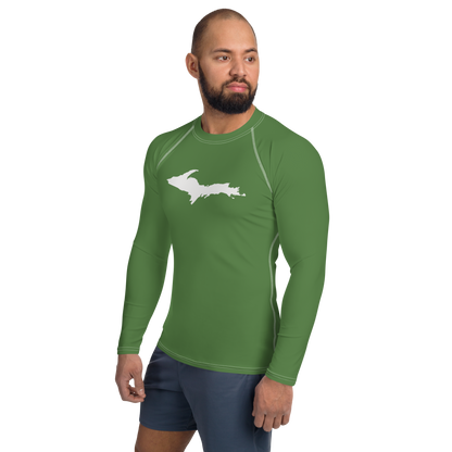 Michigan Upper Peninsula Rash Guard (w/ UP Outline) | Men's - Pine Green