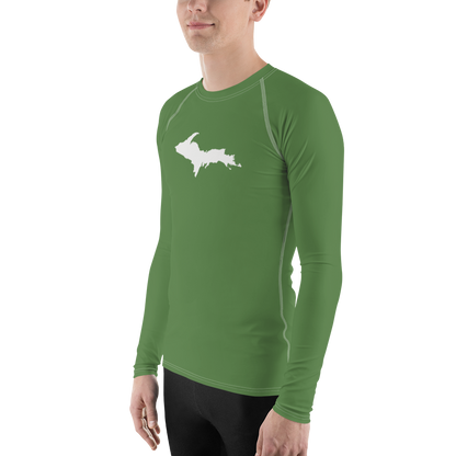 Michigan Upper Peninsula Rash Guard (w/ UP Outline) | Men's - Pine Green