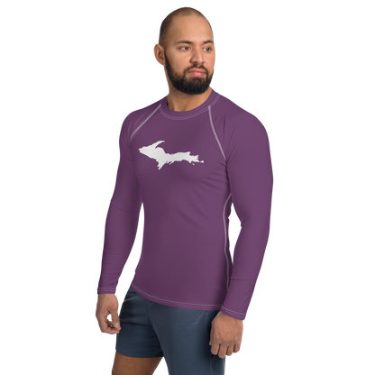 Michigan Upper Peninsula Rash Guard (w/ UP Outline) | Men's - Plum