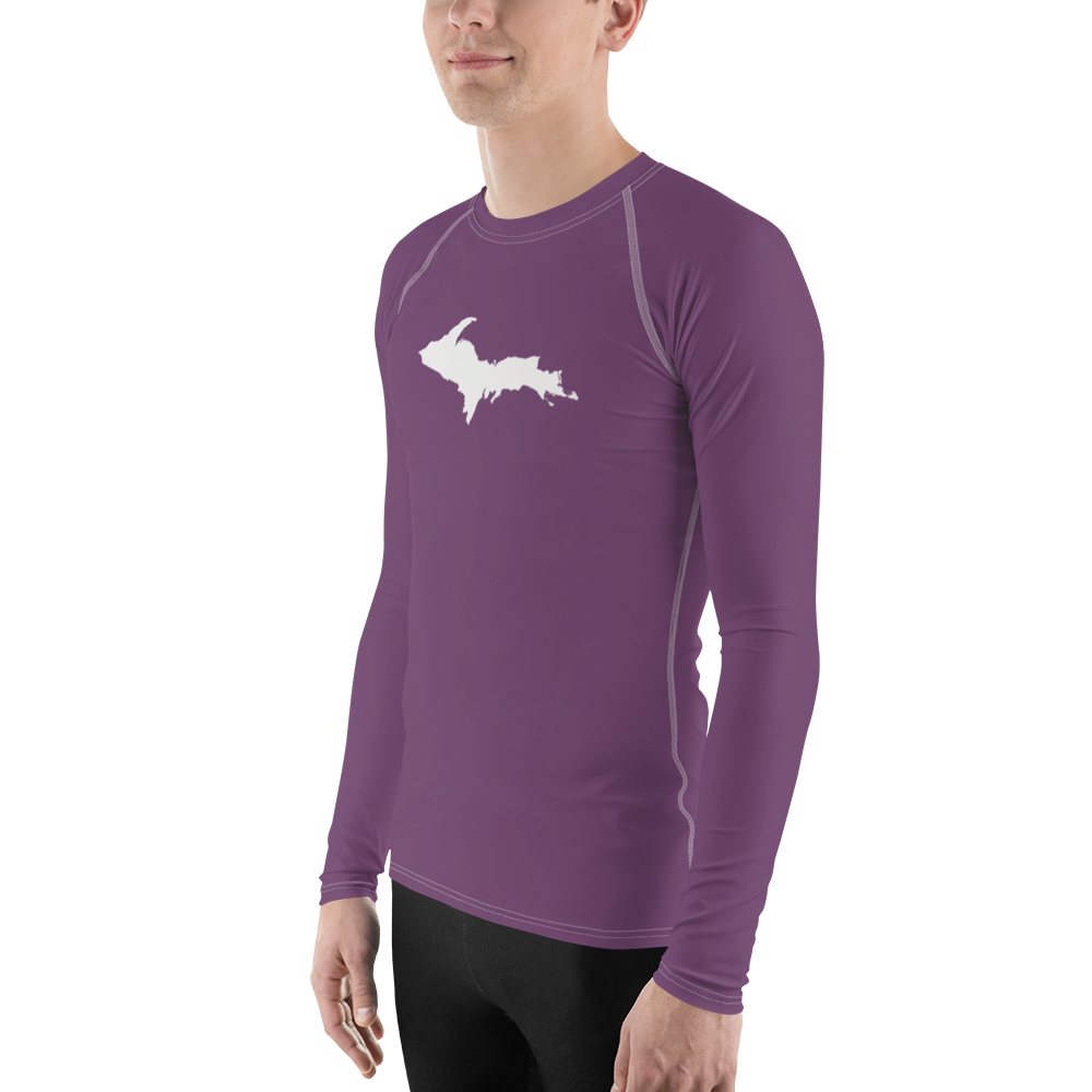 Michigan Upper Peninsula Rash Guard (w/ UP Outline) | Men's - Plum