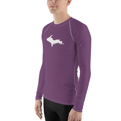 Michigan Upper Peninsula Rash Guard (w/ UP Outline) | Men's - Plum