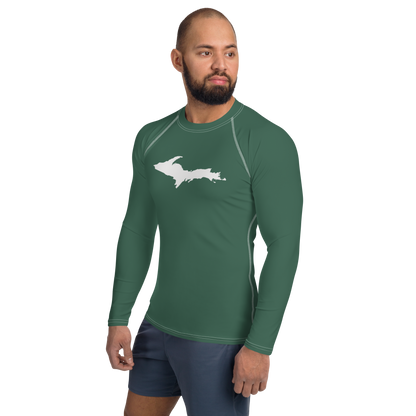 Michigan Upper Peninsula Rash Guard (w/ UP Outline) | Men's - Ginger Ale Green