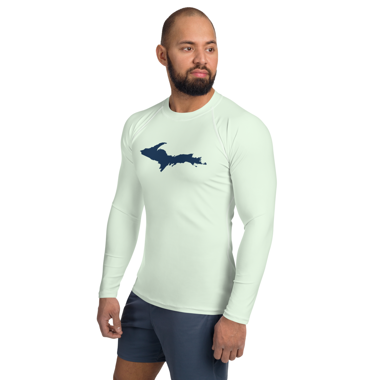 Michigan Upper Peninsula Rash Guard (w/ UP Outline) | Men's - Dew Green