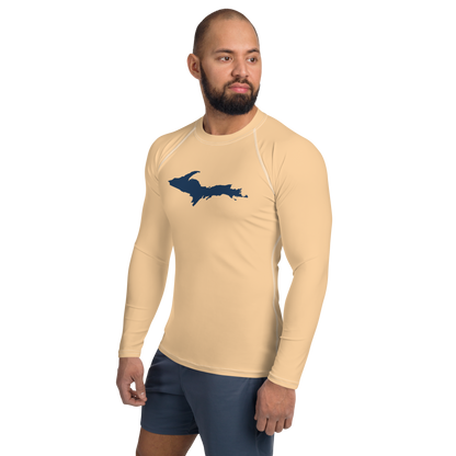 Michigan Upper Peninsula Rash Guard (w/ UP Outline) | Men's - Pale Apricot