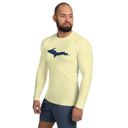 Michigan Upper Peninsula Rash Guard (w/ UP Outline) | Men's - Canary Yellow