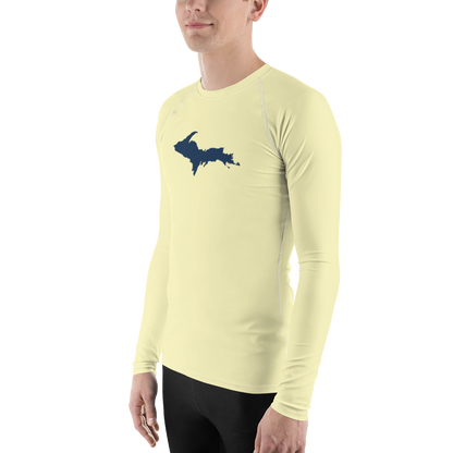 Michigan Upper Peninsula Rash Guard (w/ UP Outline) | Men's - Canary Yellow