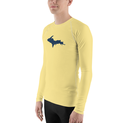 Michigan Upper Peninsula Rash Guard (w/ UP Outline) | Men's - Canary Yellow