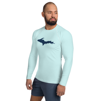 Michigan Upper Peninsula Rash Guard (w/ UP Outline) | Men's - Cyan