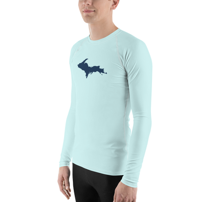 Michigan Upper Peninsula Rash Guard (w/ UP Outline) | Men's - Cyan