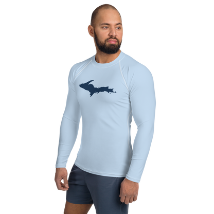 Michigan Upper Peninsula Rash Guard (w/ UP Outline) | Men's - Light Blue