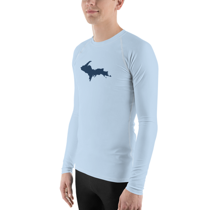 Michigan Upper Peninsula Rash Guard (w/ UP Outline) | Men's - Light Blue