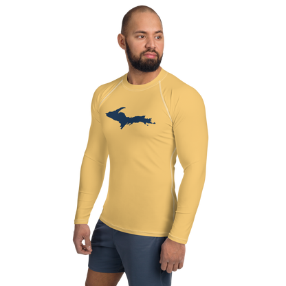 Michigan Upper Peninsula Rash Guard (w/ UP Outline) | Men's - Citrine