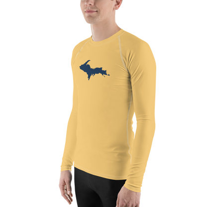 Michigan Upper Peninsula Rash Guard (w/ UP Outline) | Men's - Citrine