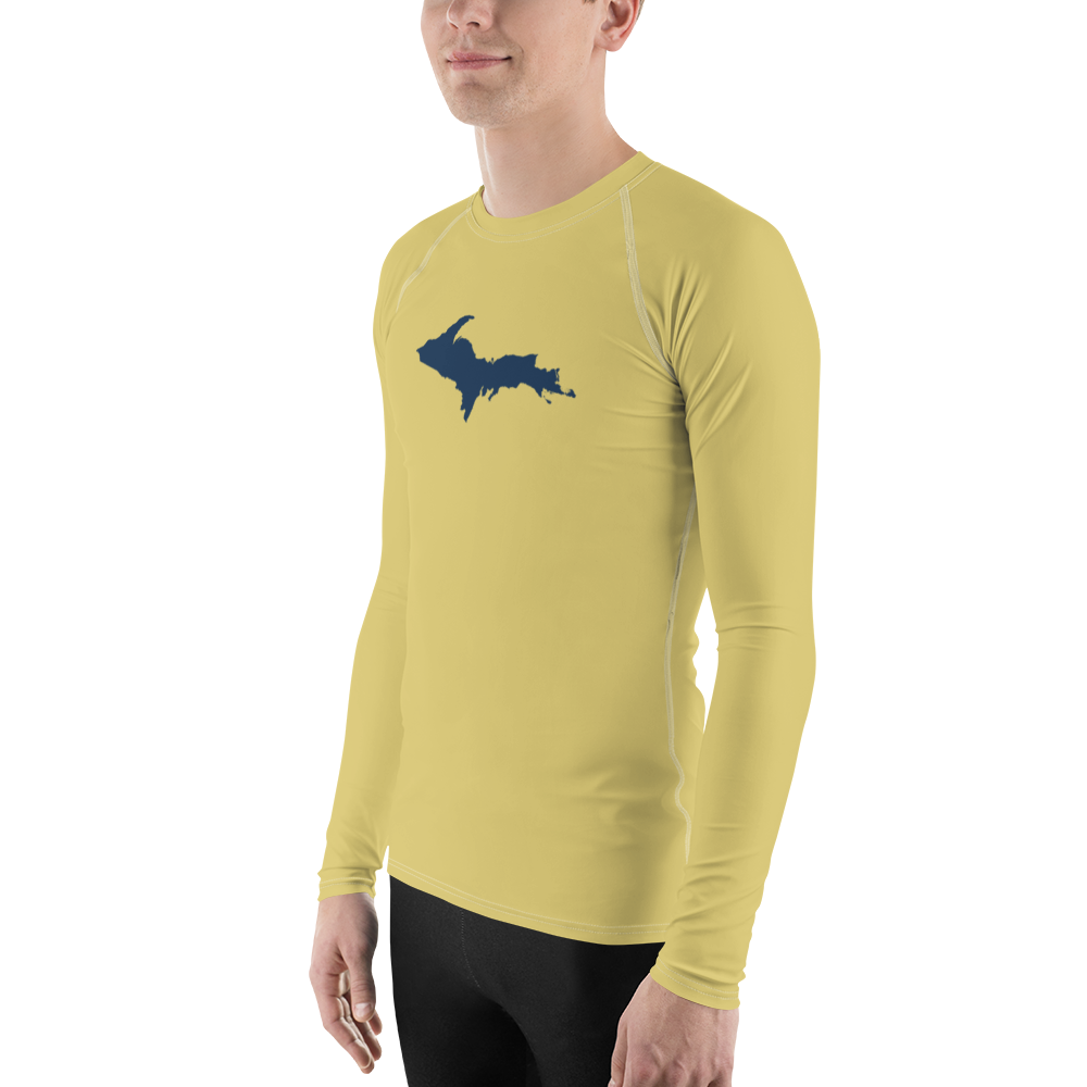 Michigan Upper Peninsula Rash Guard (w/ UP Outline) | Men's - Plum Yellow