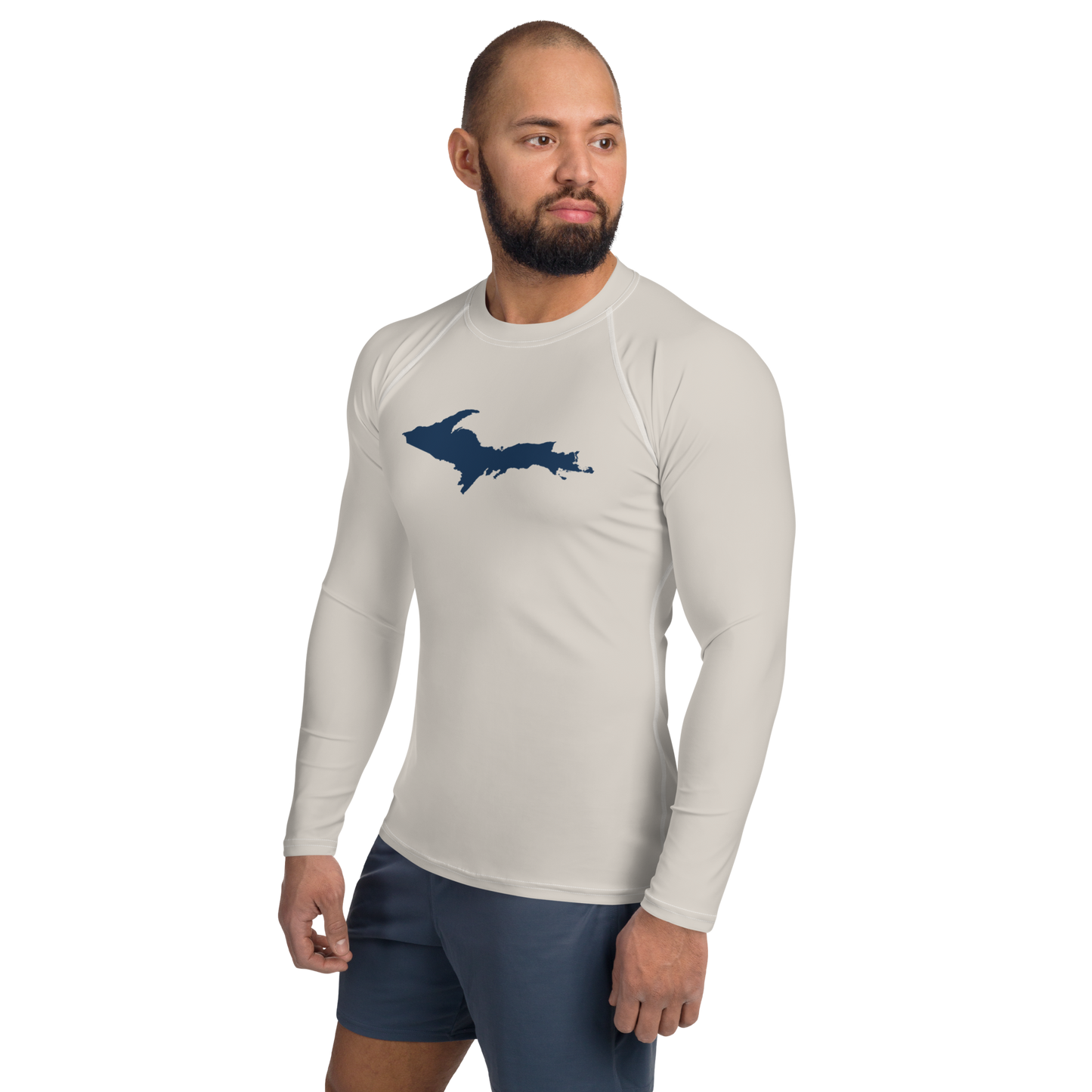 Michigan Upper Peninsula Rash Guard (w/ UP Outline) | Men's - Canvas Color