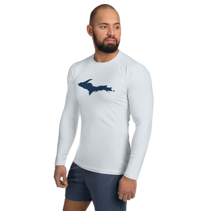 Michigan Upper Peninsula Rash Guard (w/ UP Outline) | Men's - Gossy White