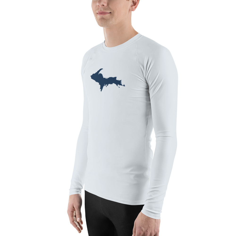 Michigan Upper Peninsula Rash Guard (w/ UP Outline) | Men's - Gossy White