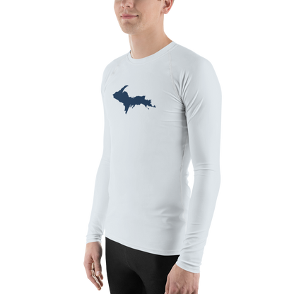 Michigan Upper Peninsula Rash Guard (w/ UP Outline) | Men's - Gossy White