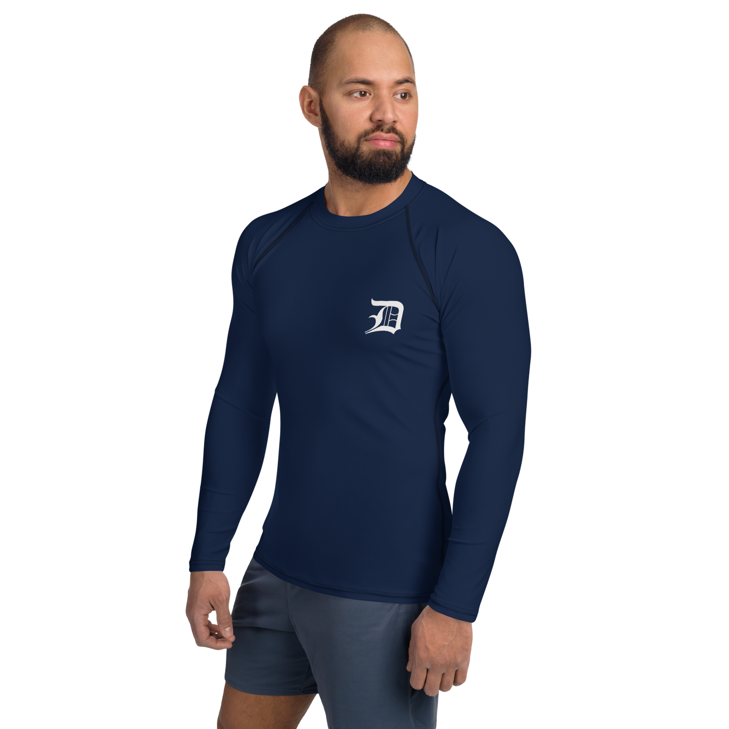 Detroit 'Old English D' Rash Guard | Men's - Navy