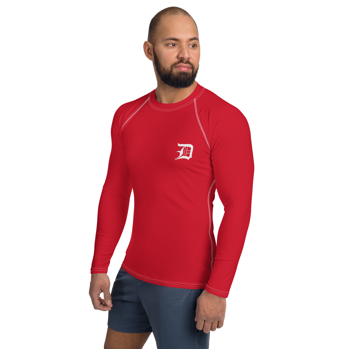 Detroit 'Old English D' Rash Guard | Men's - Aliform Red