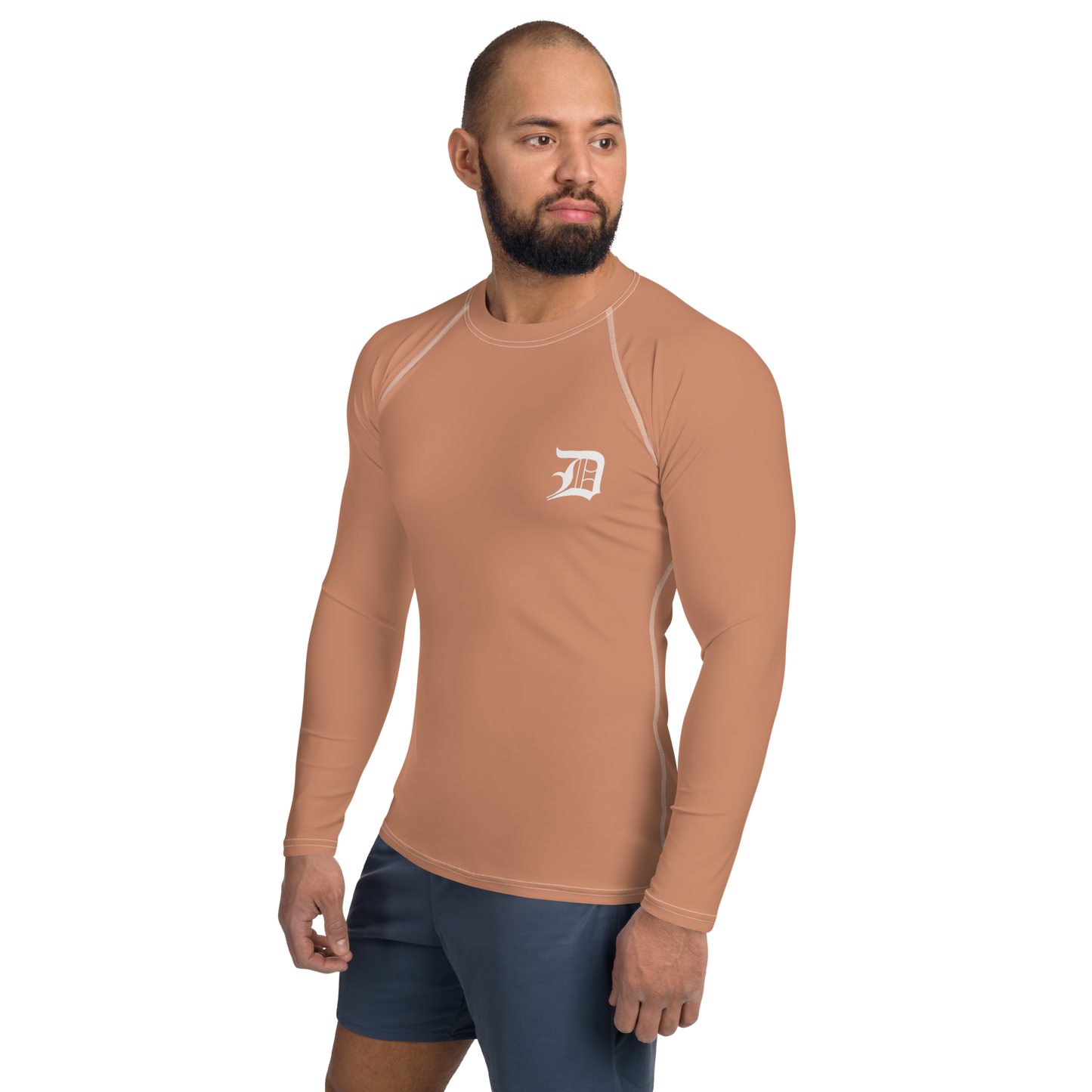 Detroit 'Old English D' Rash Guard | Men's - Copper Color