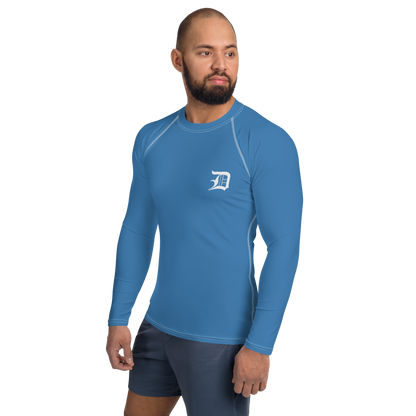 Detroit 'Old English D' Rash Guard | Men's - Lake Superior Blue