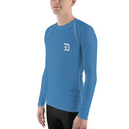 Detroit 'Old English D' Rash Guard | Men's - Lake Superior Blue