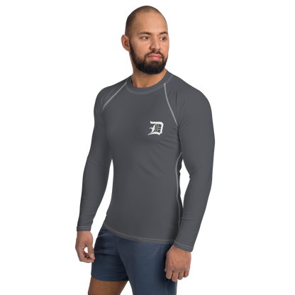 Detroit 'Old English D' Rash Guard | Men's - Iron Ore Grey