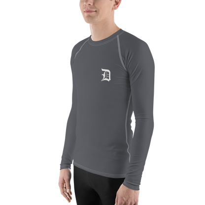 Detroit 'Old English D' Rash Guard | Men's - Iron Ore Grey