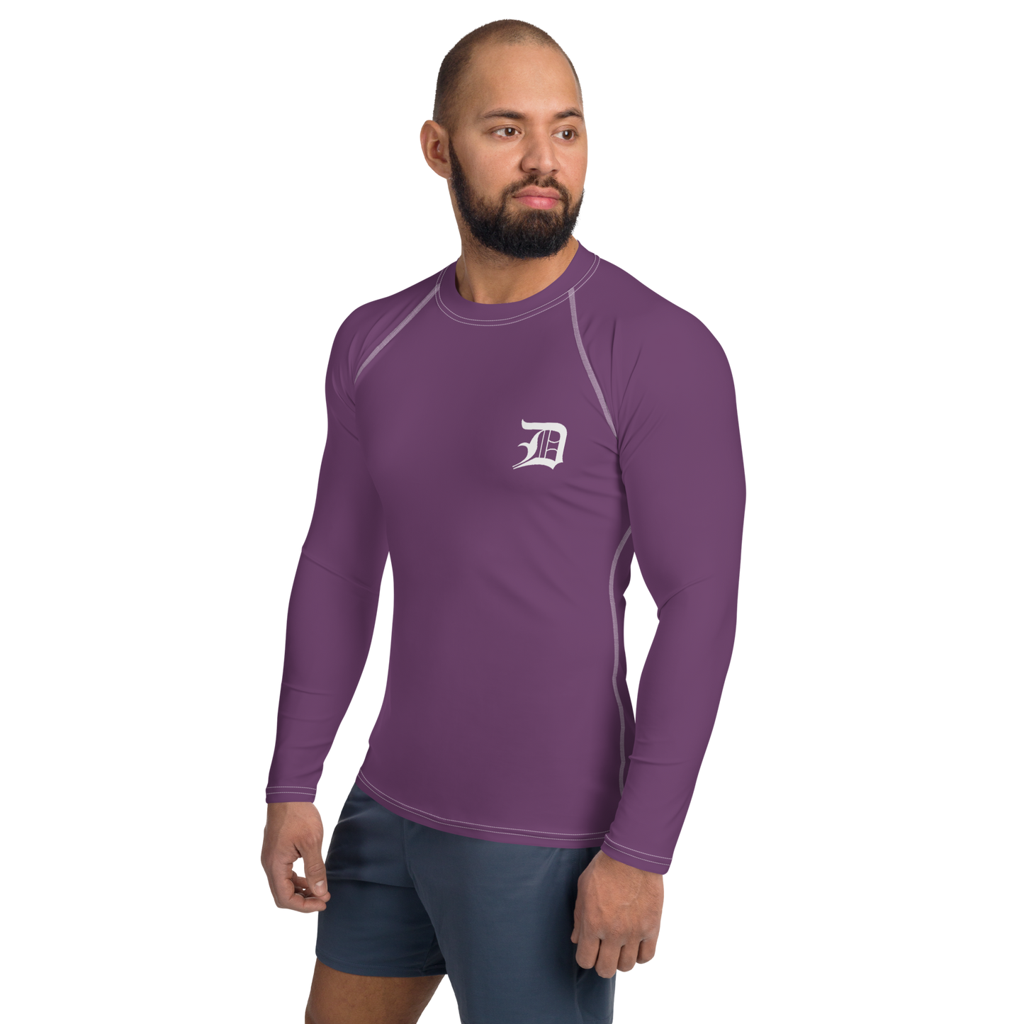 Detroit 'Old English D' Rash Guard | Men's - Plum