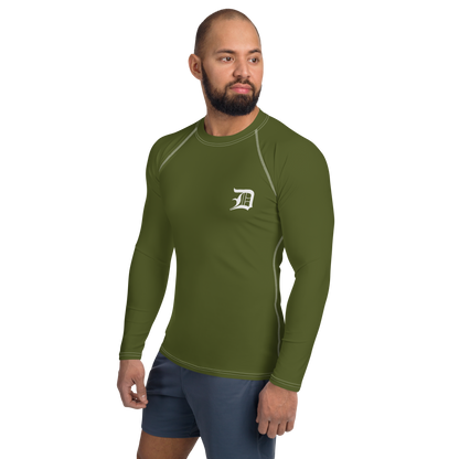 Detroit 'Old English D' Rash Guard | Men's - Army Green