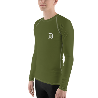 Detroit 'Old English D' Rash Guard | Men's - Army Green