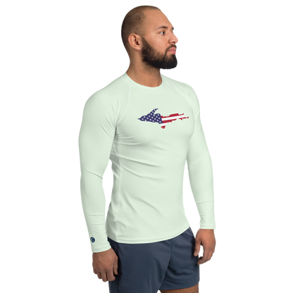 Michigan Upper Peninsula Rash Guard (w/ UP USA Flag) | Men's - Dew Green