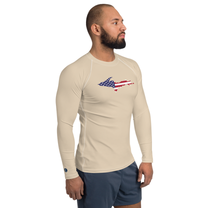 Michigan Upper Peninsula Rash Guard (w/ UP USA Flag) | Men's - Canvas Color