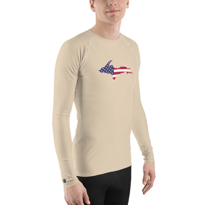 Michigan Upper Peninsula Rash Guard (w/ UP USA Flag) | Men's - Canvas Color