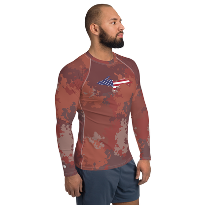 Michigan Upper Peninsula Rash Guard (w/ UP USA Flag) | Men's - Ore Dock Camo